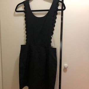 “Apron” black mini dress